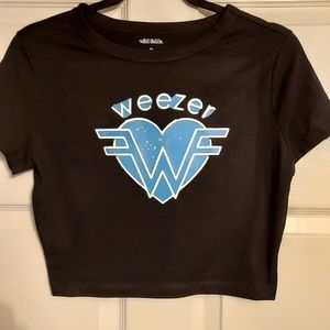 Weezer baby tee heart design Weezer crop top weezer shirt